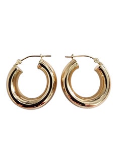 14K Yellow Gold Wide Hoop Earrings #25534