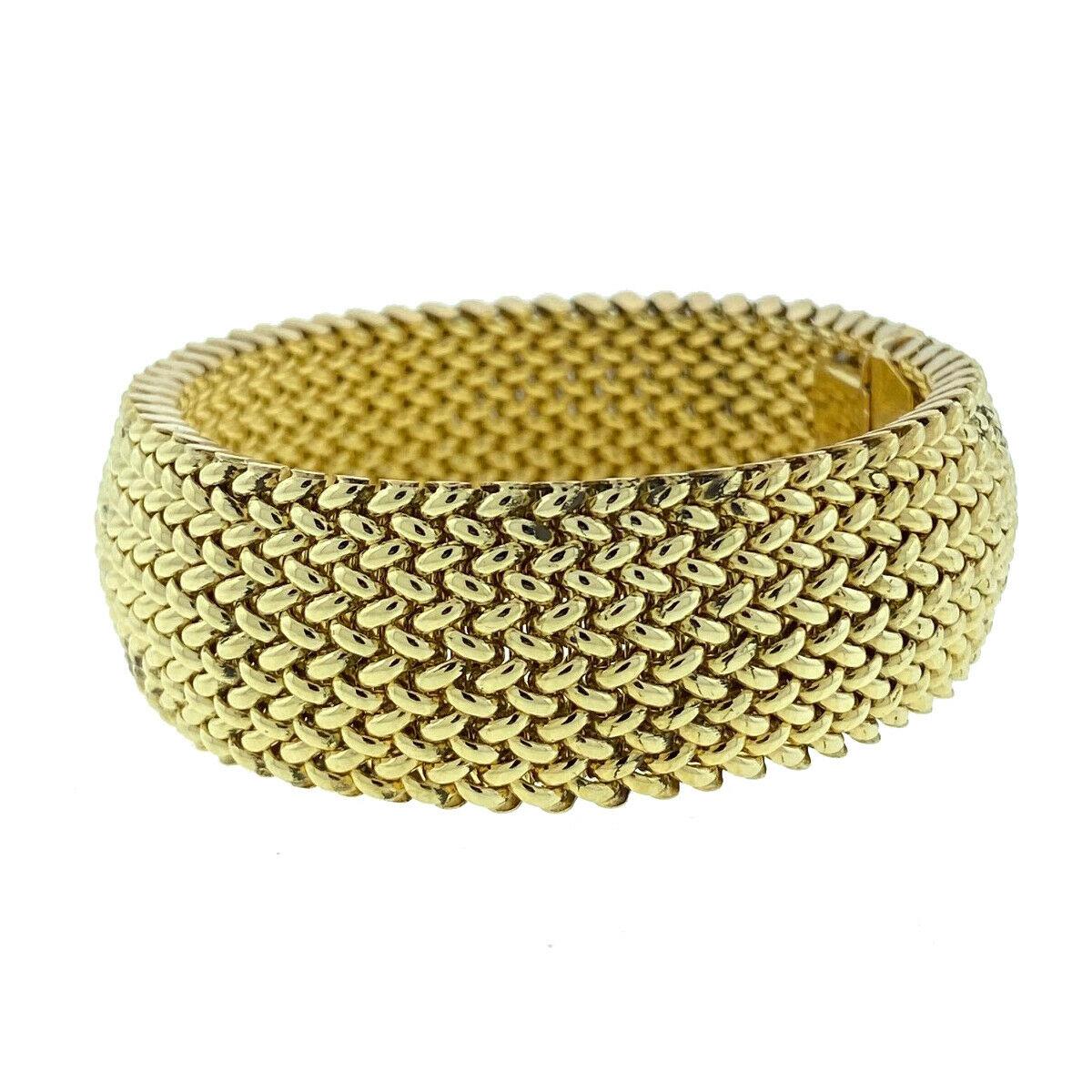 Style - 14k Yellow Gold Wide Mesh Bracelet 
Size - 6.49