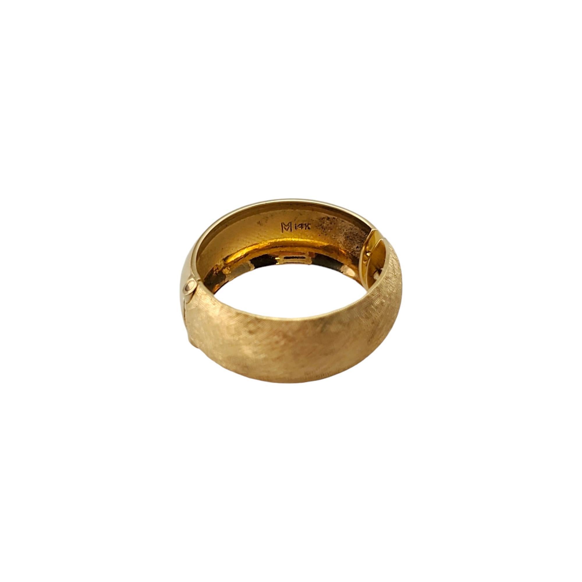 14K Yellow Gold Wide Textured Reversible Hoop Earrings #17285 For Sale 4