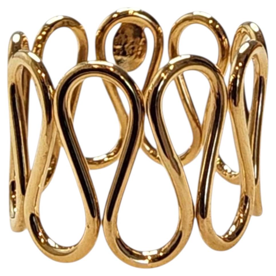 Breiter Wellenring aus 14-karätigem Gelbgold, Nr. 25505