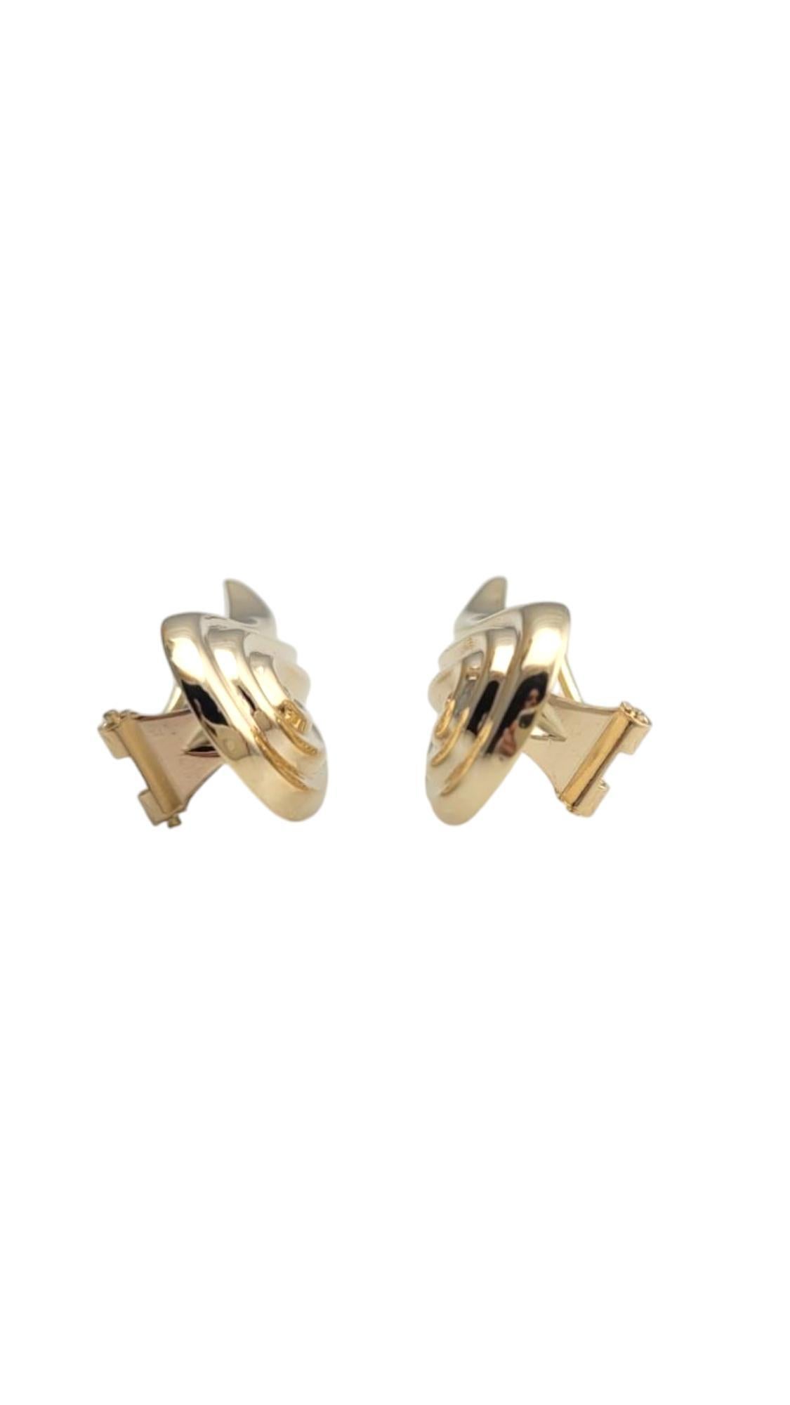 Women's 14K Yellow Gold Wings Omega Back Earrings #21085 For Sale