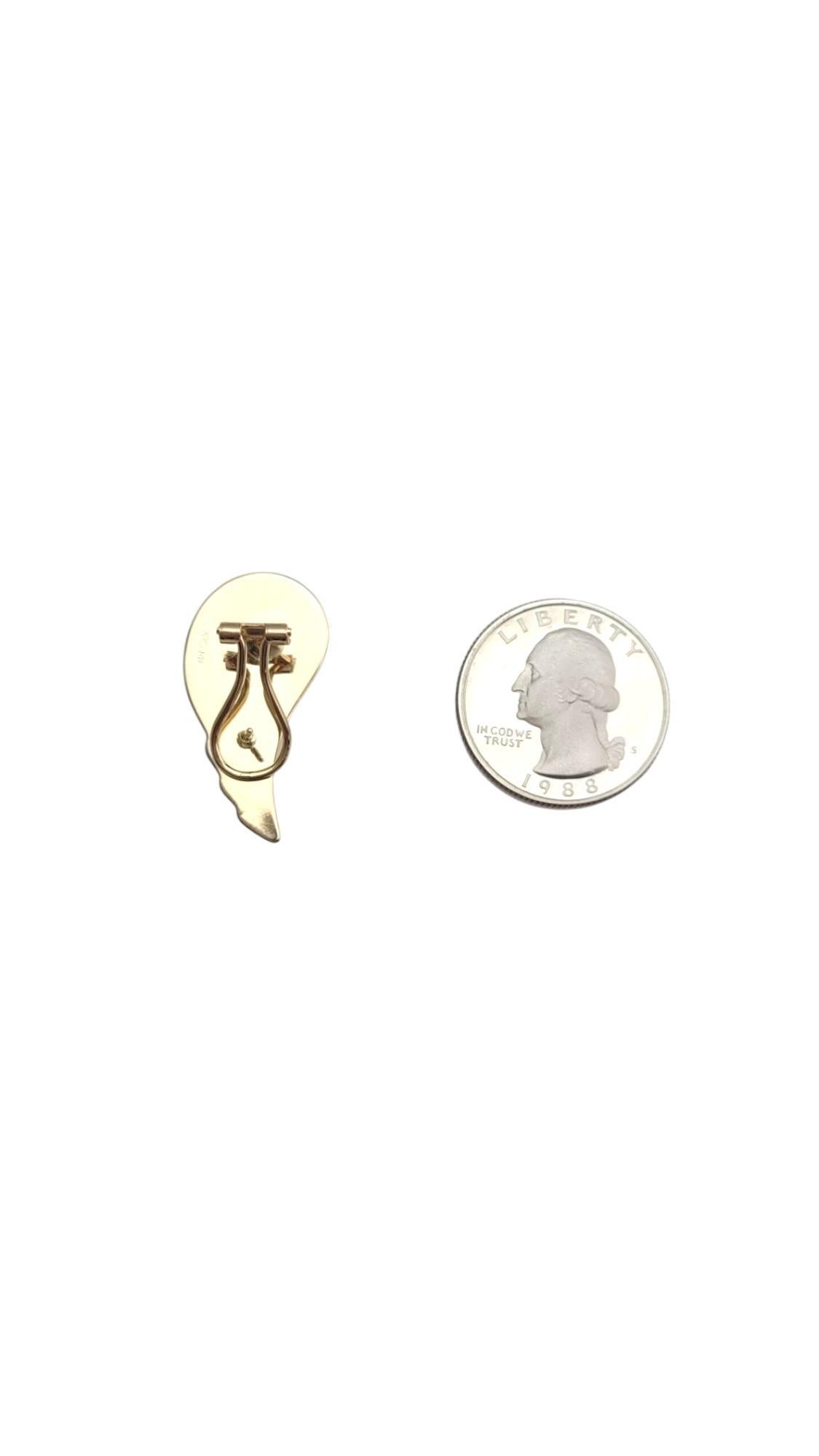 14K Yellow Gold Wings Omega Back Earrings #21085 For Sale 4