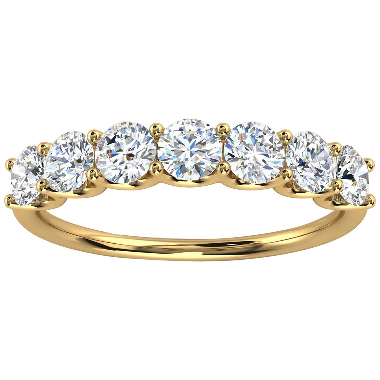 Bague d'hiver en or jaune 14 carats avec diamants 1 carat « Tw » en vente