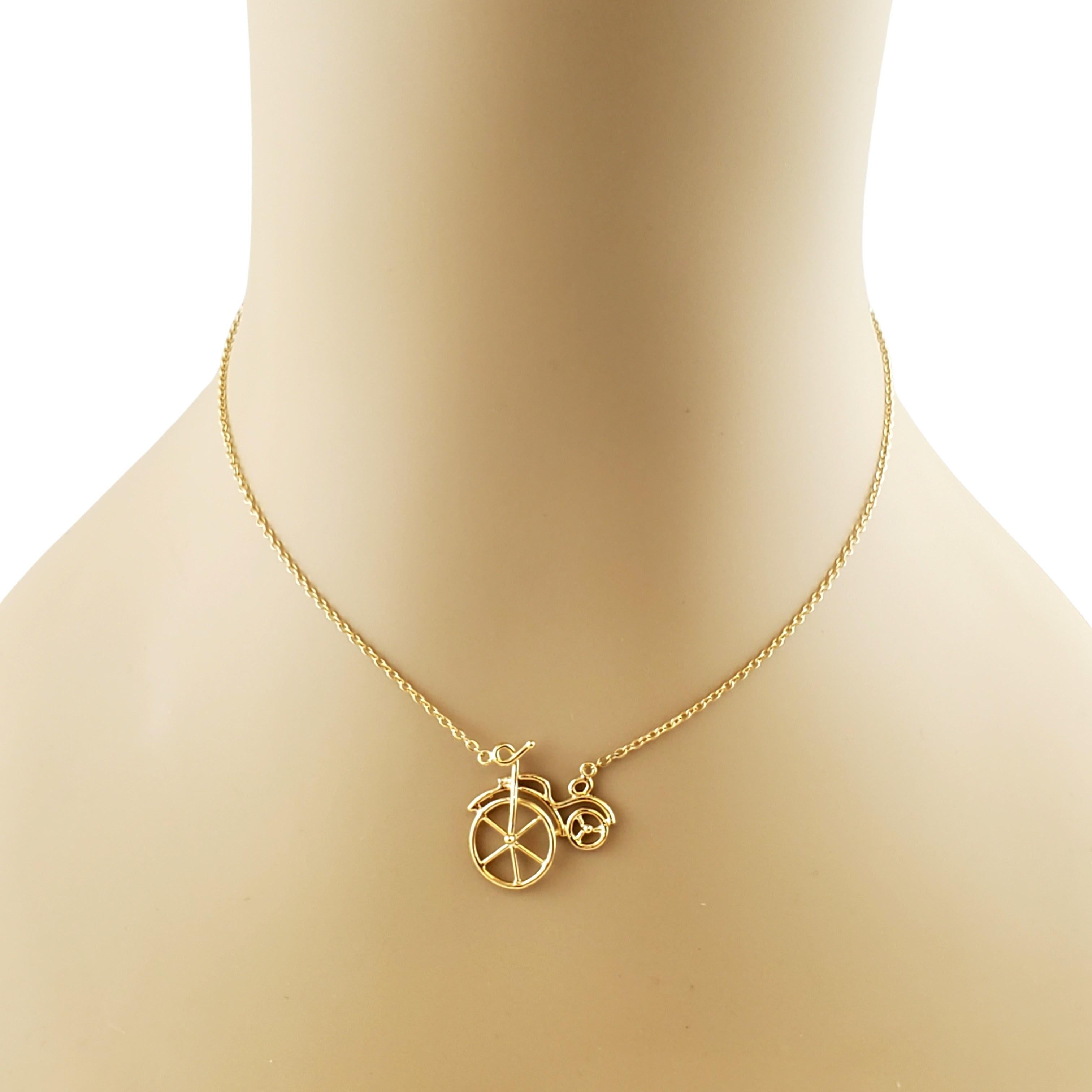 14K Yellow Gold Wire Bike Necklace 1