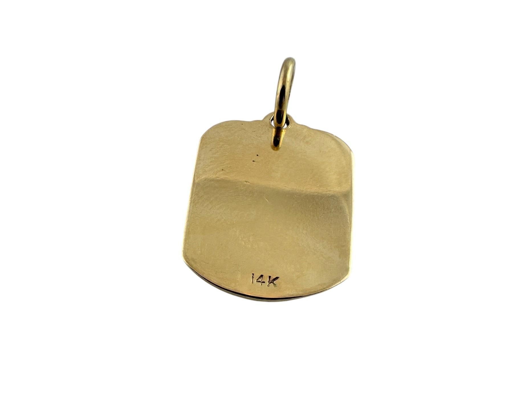Pendentif Dix Commandements en or jaune 14K et émail bleu #19617 Bon état - En vente à Washington Depot, CT