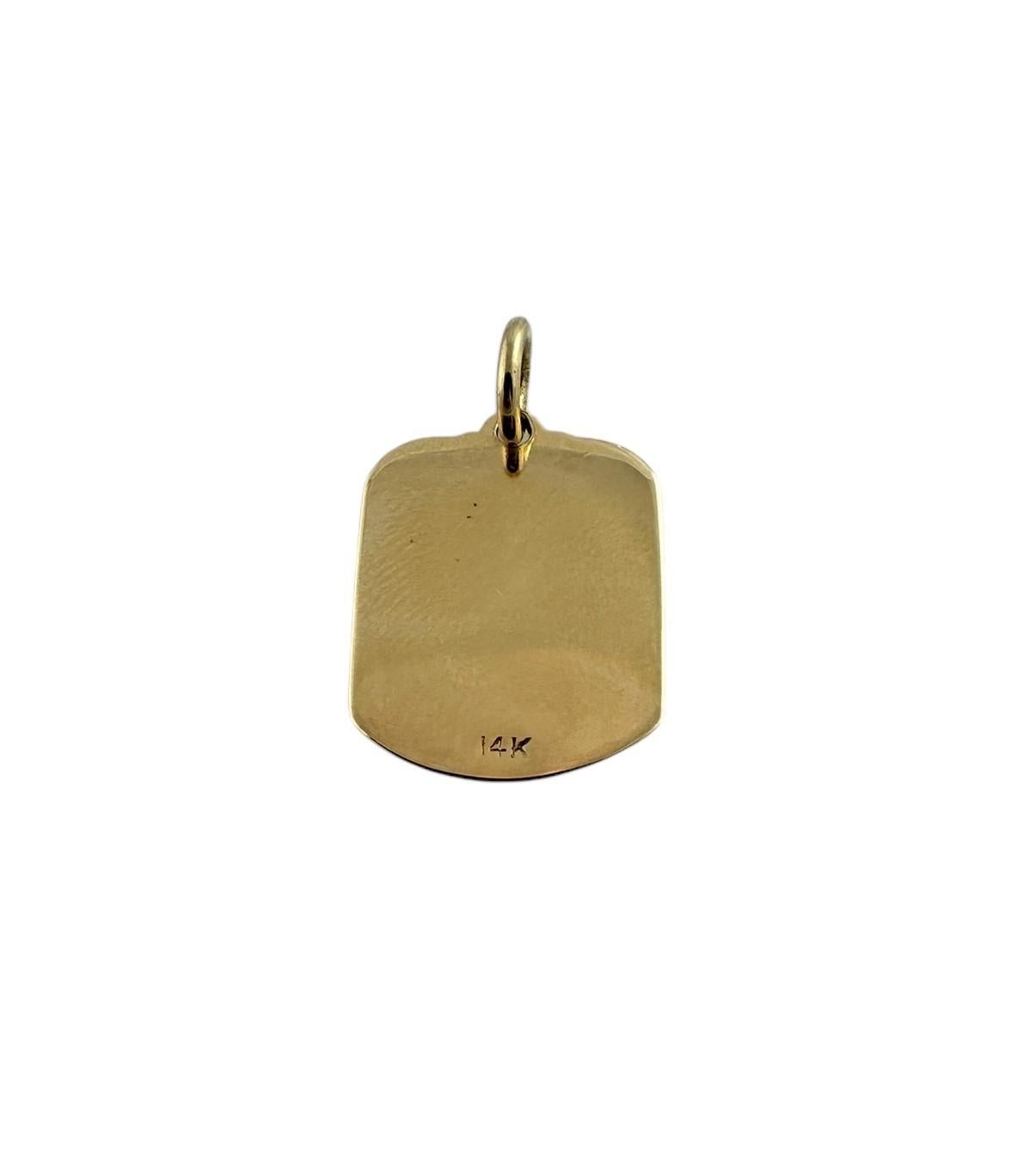 Pendentif Dix Commandements en or jaune 14K et émail bleu #19617 en vente 2