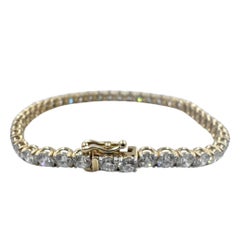 14k Yellow Gold with Lab Grown Diamonds 10.57 Carat and 6.75" Tennis Bracelet.