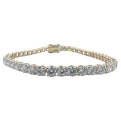 14k Yellow Gold with Lab Grown Diamonds 10.57 Carat and 6.75" Tennis Bracelet.
