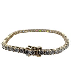 14k Yellow Gold with Lab Grown Diamonds 5.95 Carat and 6.75" Tennis Bracelet.