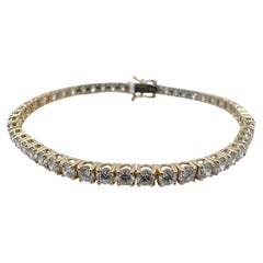 14k Yellow Gold with Lab Grown Diamonds 5.95 Carat and 6.75" Tennis Bracelet.
