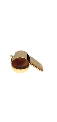 14K Yellow Gold Working Whistle Charm #25248