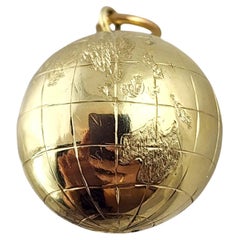 14K Yellow Gold World Globe Charm #18386
