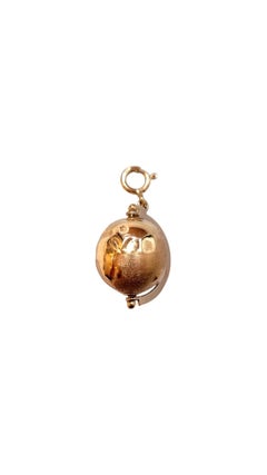 14K Yellow Gold World Globe Charm #21060