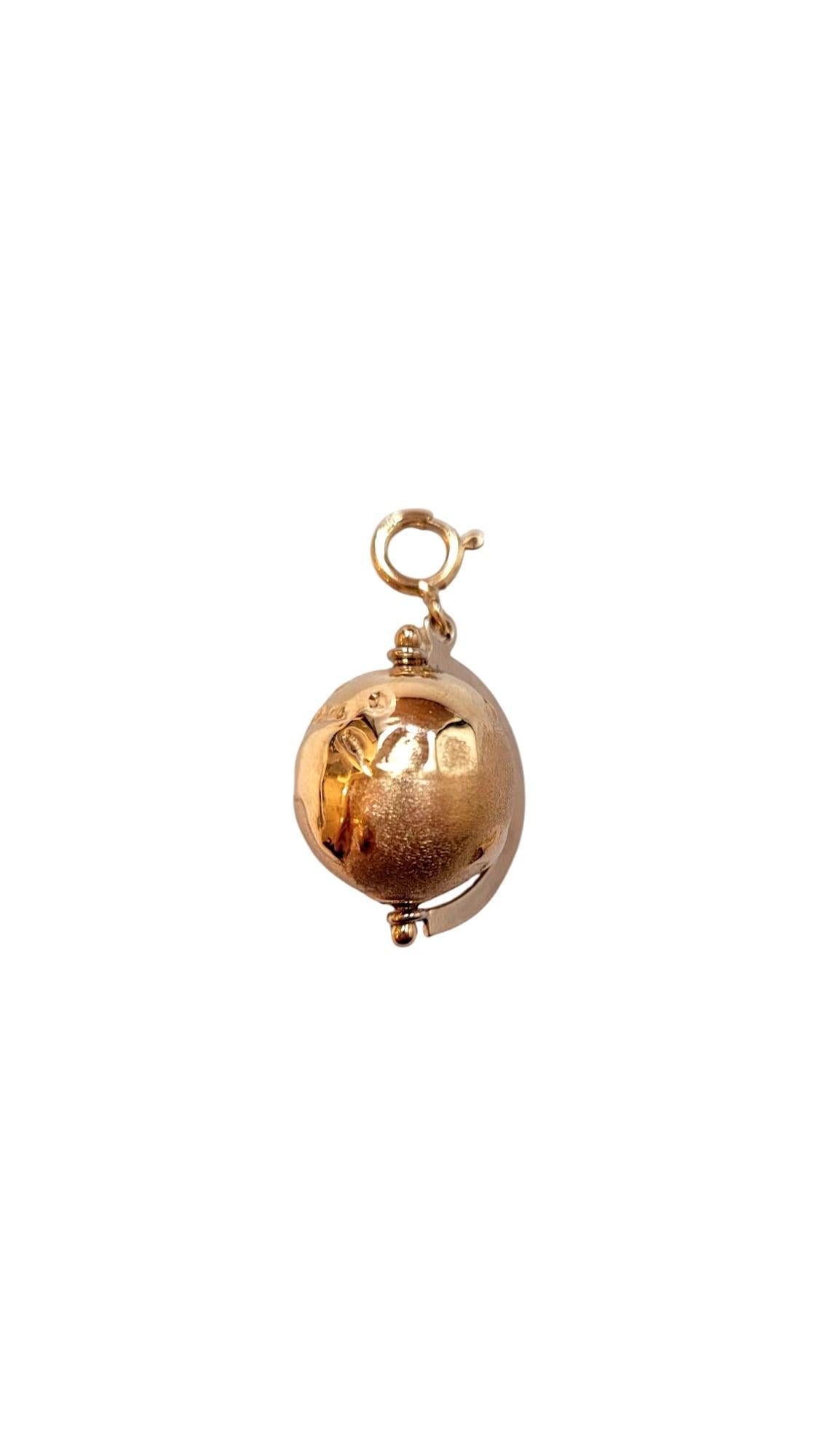 14K Yellow Gold World Globe Charm #21060