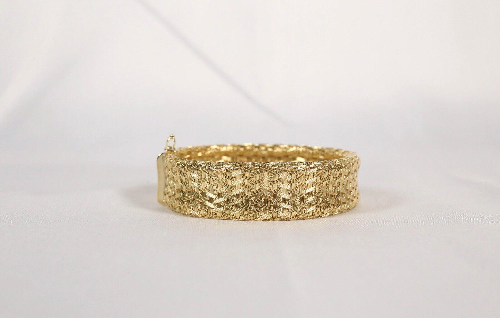 Bracelet en or jaune 14k tissé, 7.5 pouces - 39.9g Bon état - En vente à Providence, RI