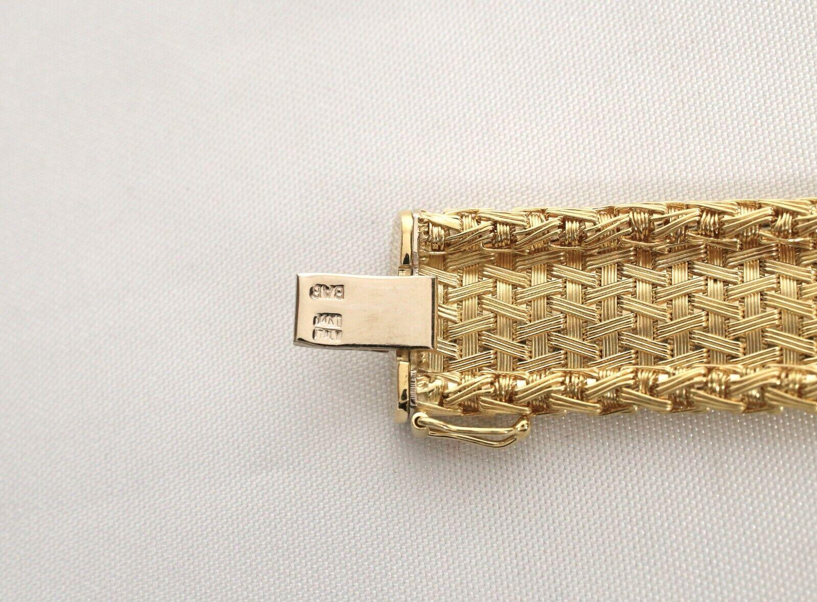 Bracelet en or jaune 14k tissé, 7.5 pouces - 39.9g en vente 1