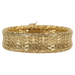 14k Yellow Gold Woven Bracelet, 7.5 inches - 39.9g
