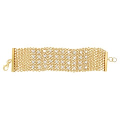 14K Yellow Gold Woven Diamond Bracelet