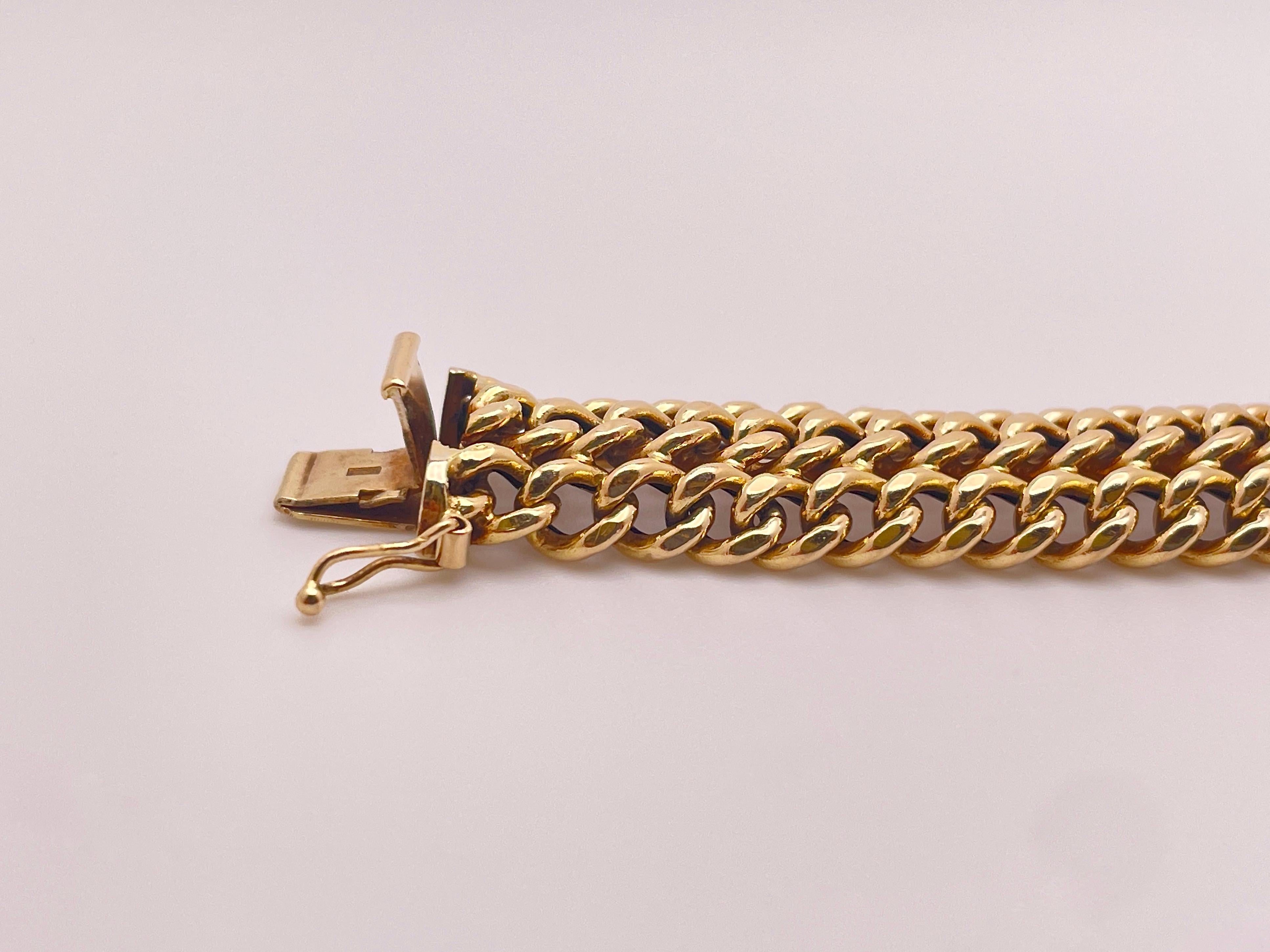 Bracelet souple à maillons tressés en or jaune 14K en vente 5