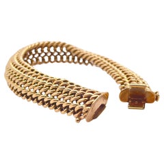 Bracelet souple à maillons tressés en or jaune 14K