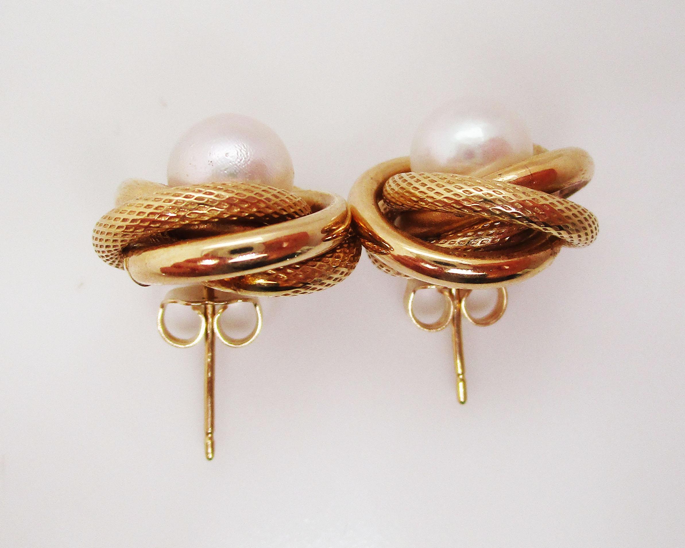 love knot pearl earrings