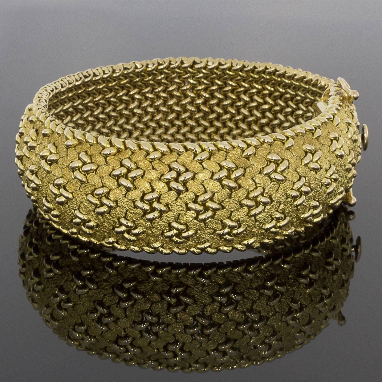 Women's 14 Karat Yellow Gold Woven Mesh Bracelet