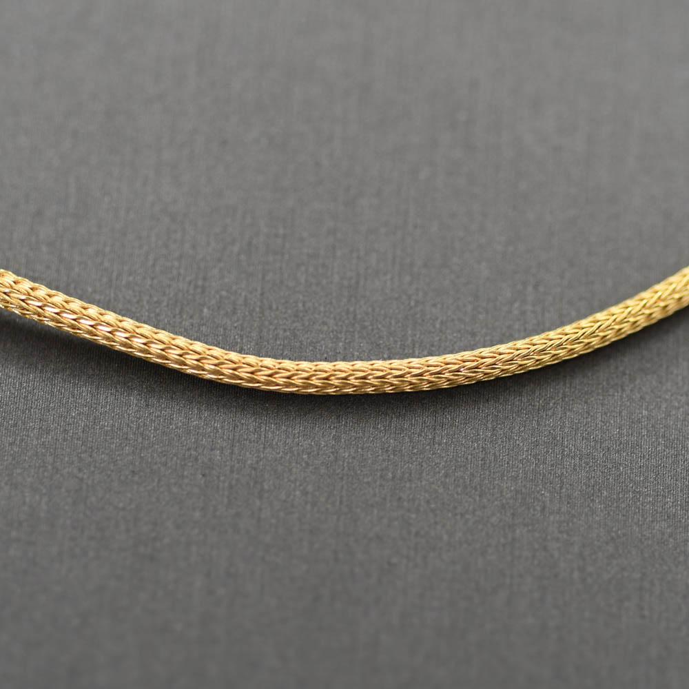 Halskette aus 14 Karat Gelbgold im gewebten Stil, 9,8 g für Damen oder Herren im Angebot