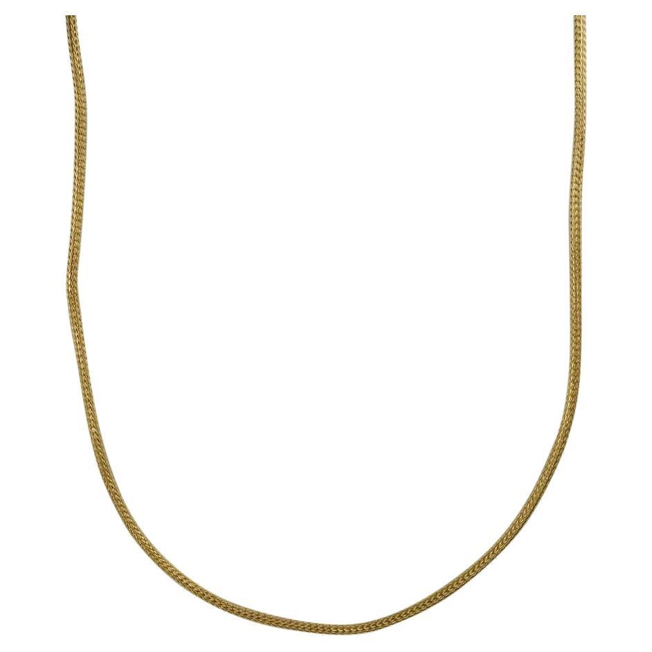 14K Yellow Gold Woven Style Necklace, 9.8g For Sale