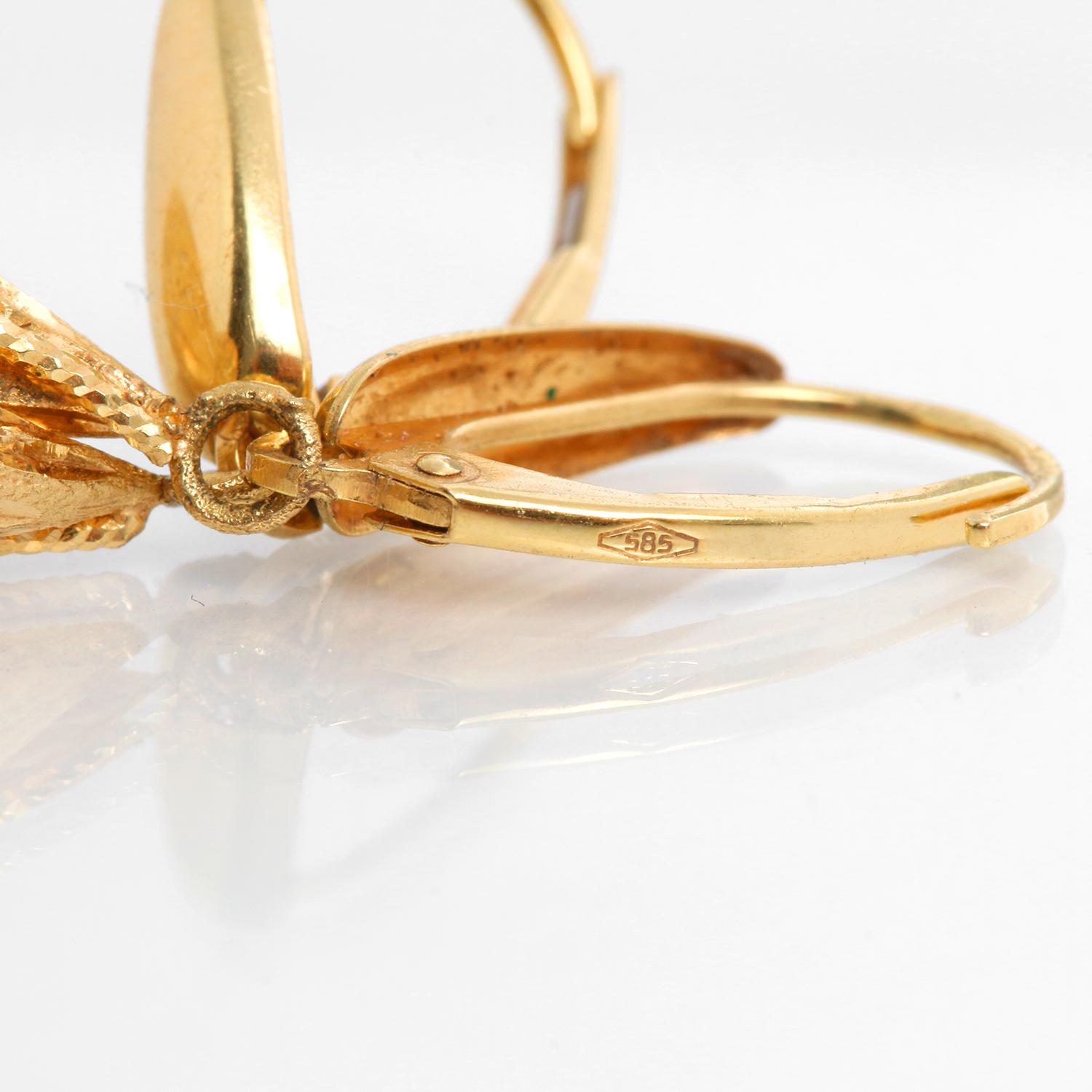 Women's 14k Yellow Gold Woven Twirl Earrings For Sale