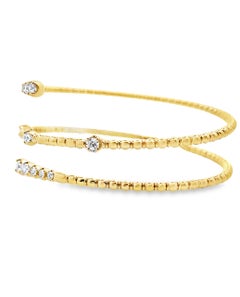 Bracelet souple en or jaune 14K avec diamants ronds de 0,85 carat