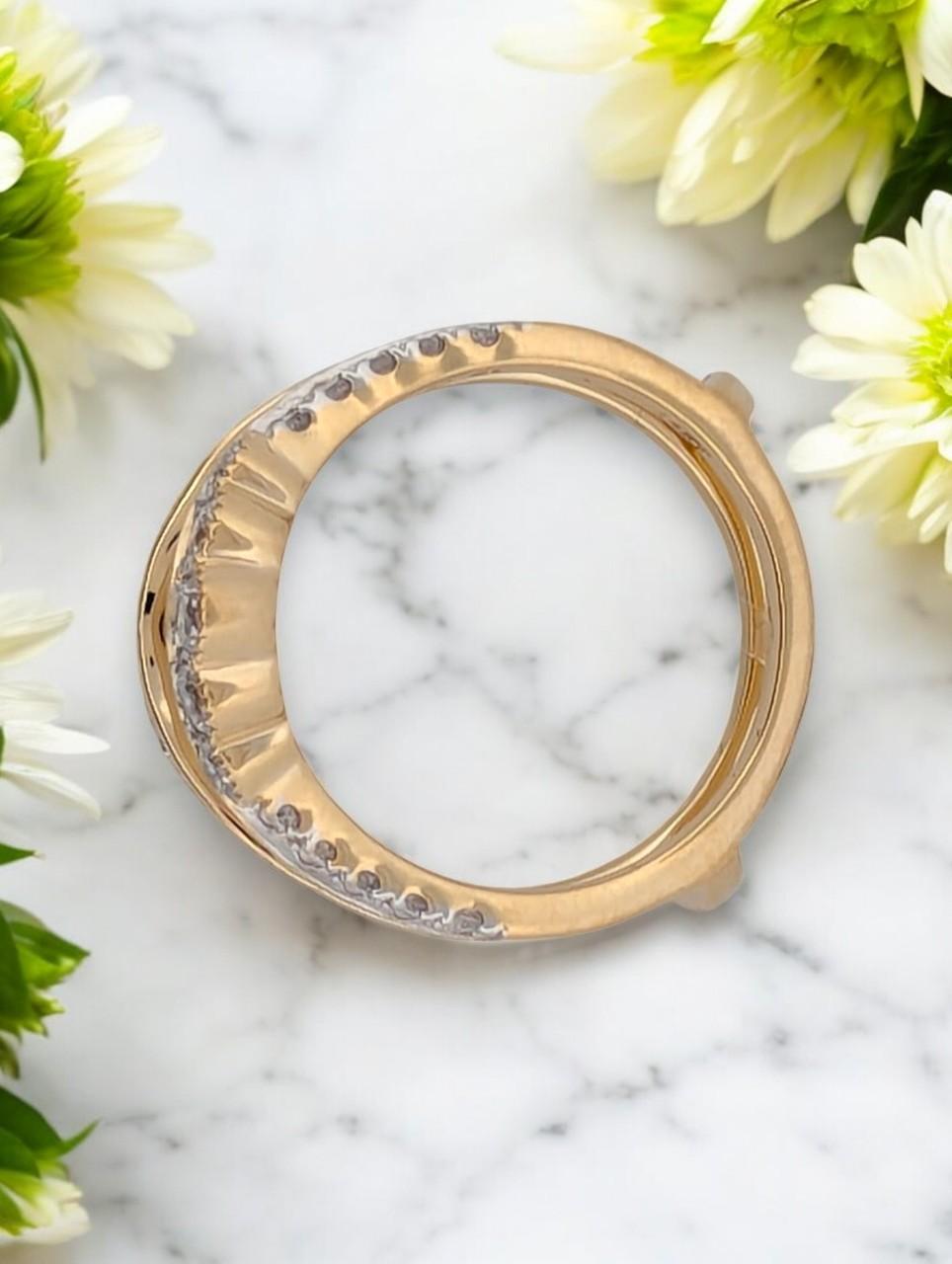 Modern Daphne  14K Yellow Gold Wrap Ring, 1.00 CTW Natural Diamonds, Crossover Diamond For Sale