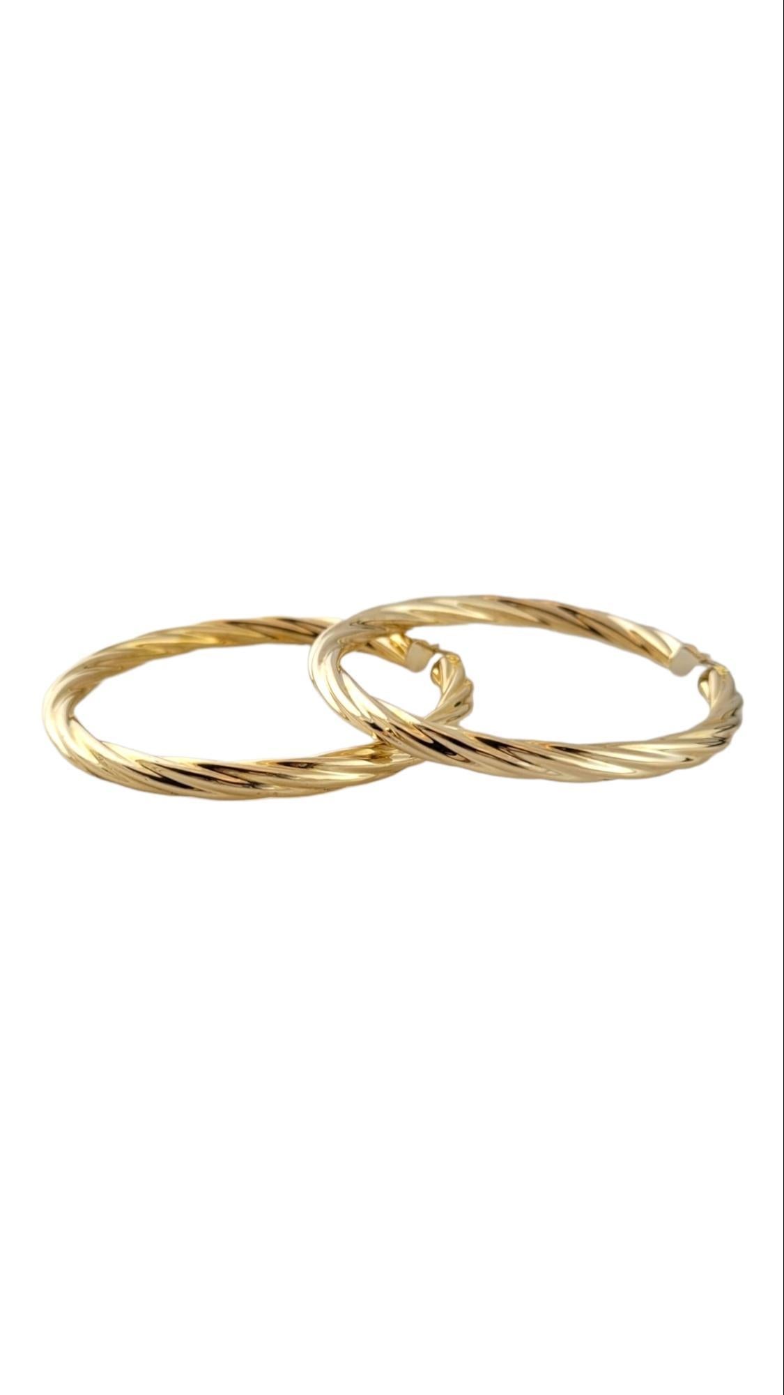 14K Yellow Gold X-Large Twisted Hoop Earrings #15158 In Good Condition For Sale In Washington Depot, CT