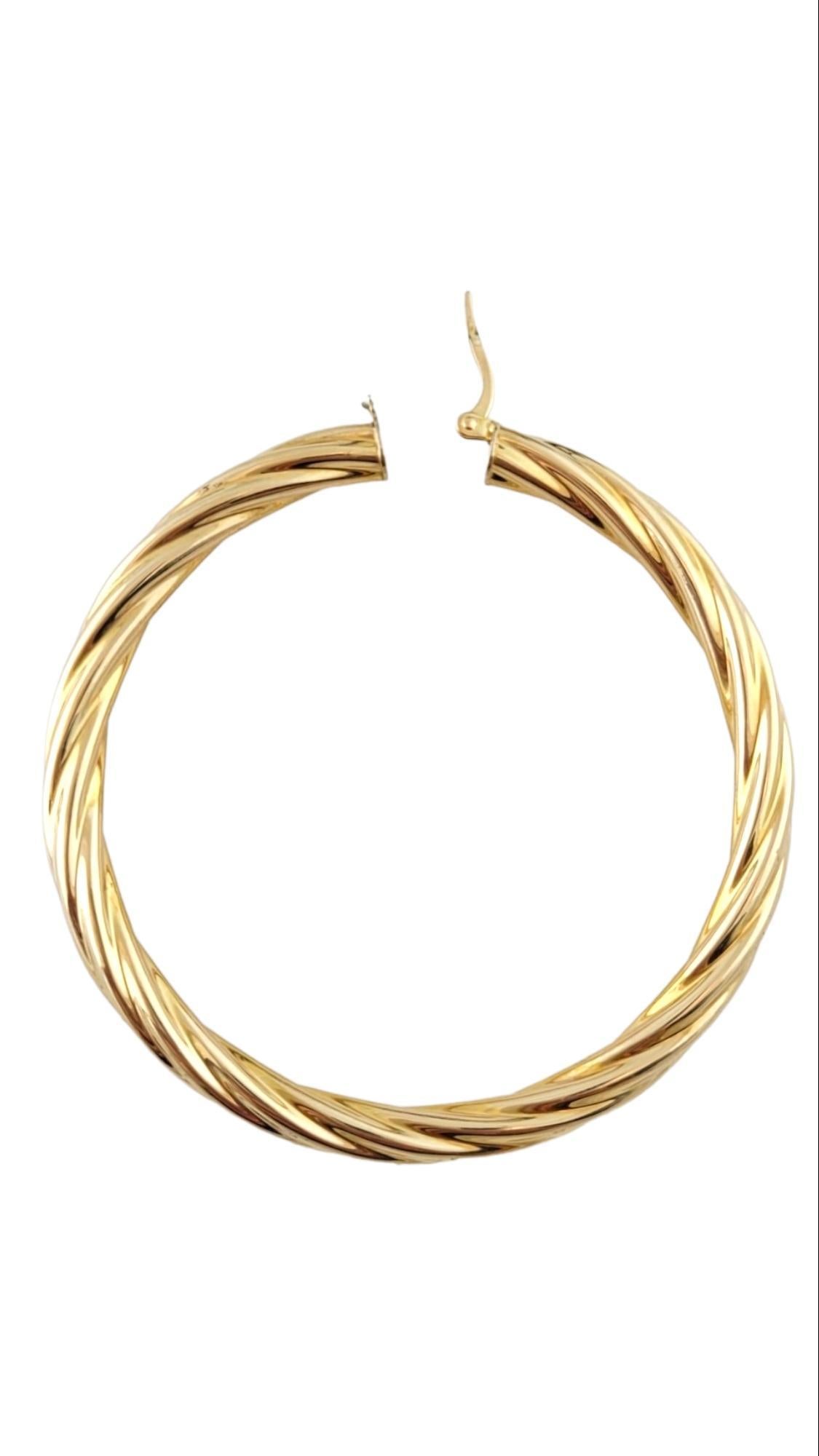 Women's 14K Yellow Gold X-Large Twisted Hoop Earrings #15158 For Sale