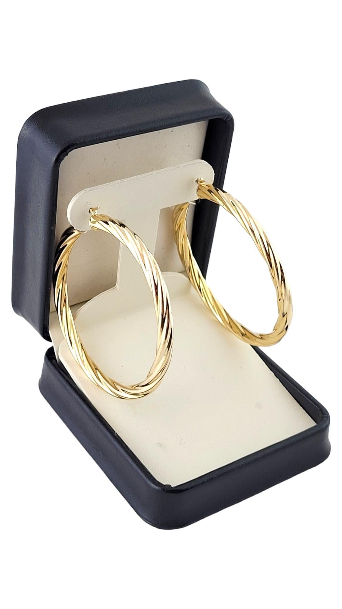 14K Yellow Gold X-Large Twisted Hoop Earrings #15158 For Sale 2