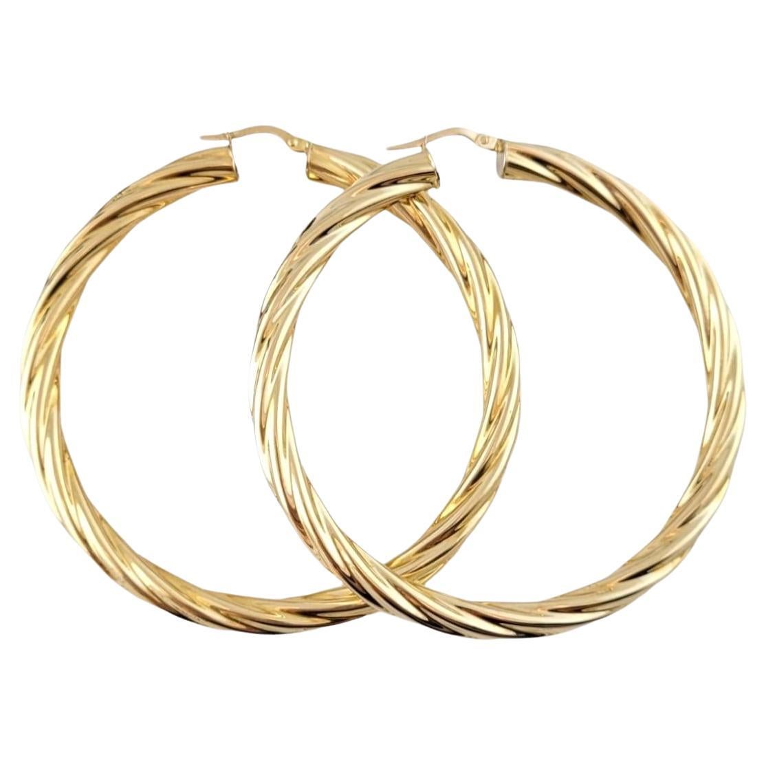 14K Yellow Gold X-Large Twisted Hoop Earrings #15158