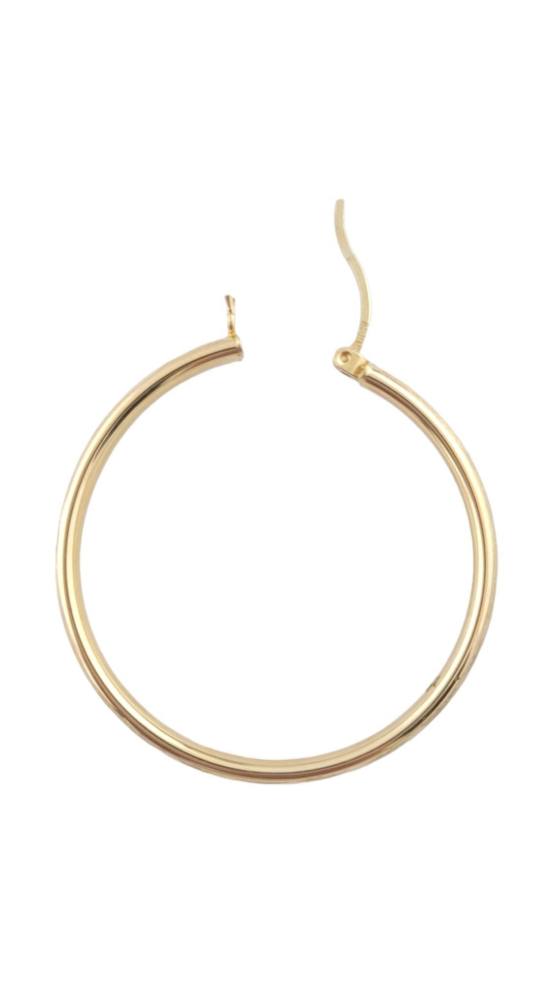 14K Yellow Gold X Pattern Circle Hoop Earrings #16195 For Sale 1