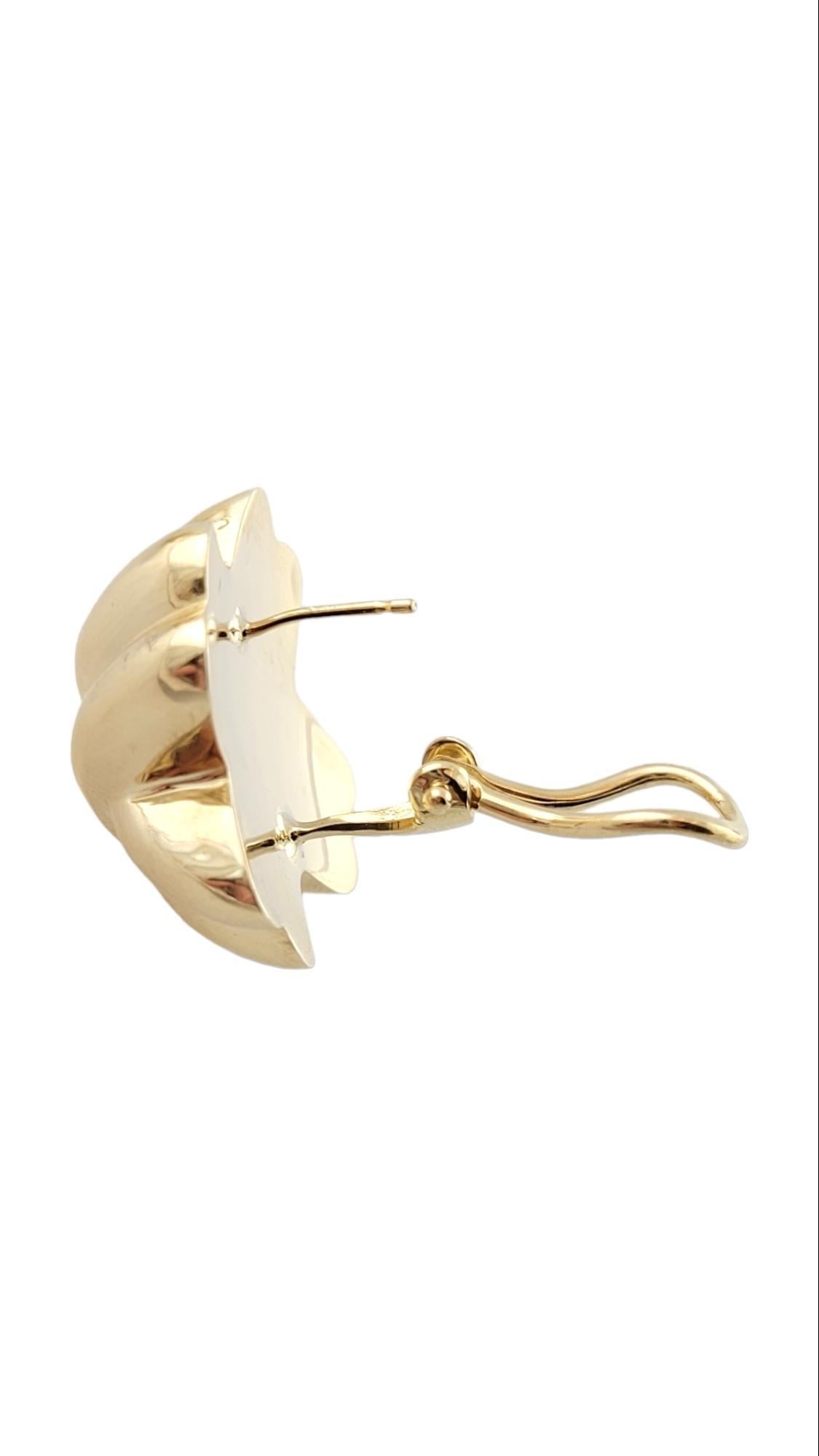 Women's 14K Yellow Gold X Stud Earrings w/ Lever Backs #15888 For Sale
