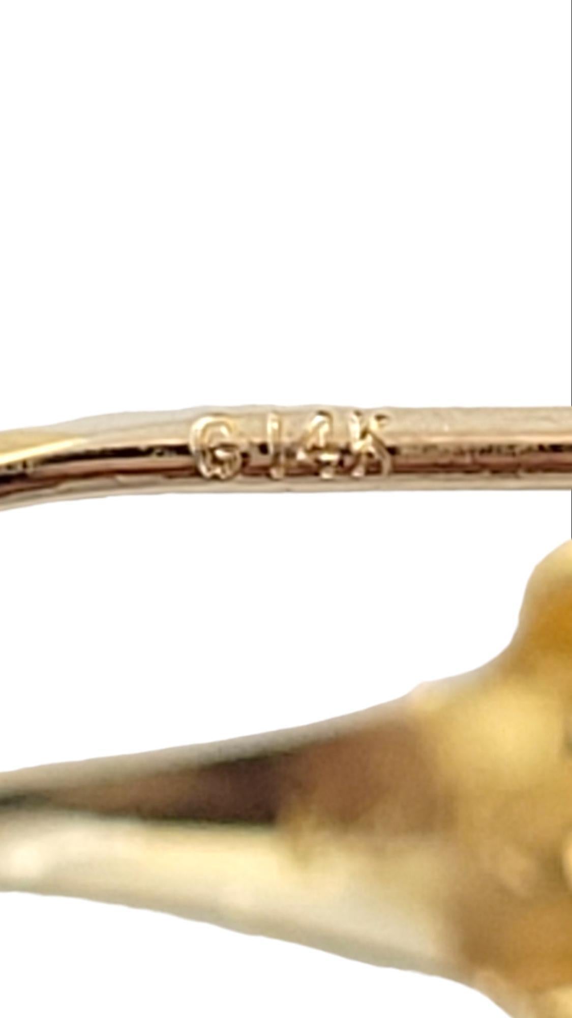 Clous d'oreilles X en or jaune 14 carats avec levier arrière n° 15888 en vente 1