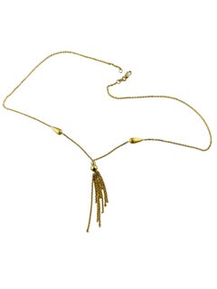 14K Yellow Gold Y Dangle Necklace #16787