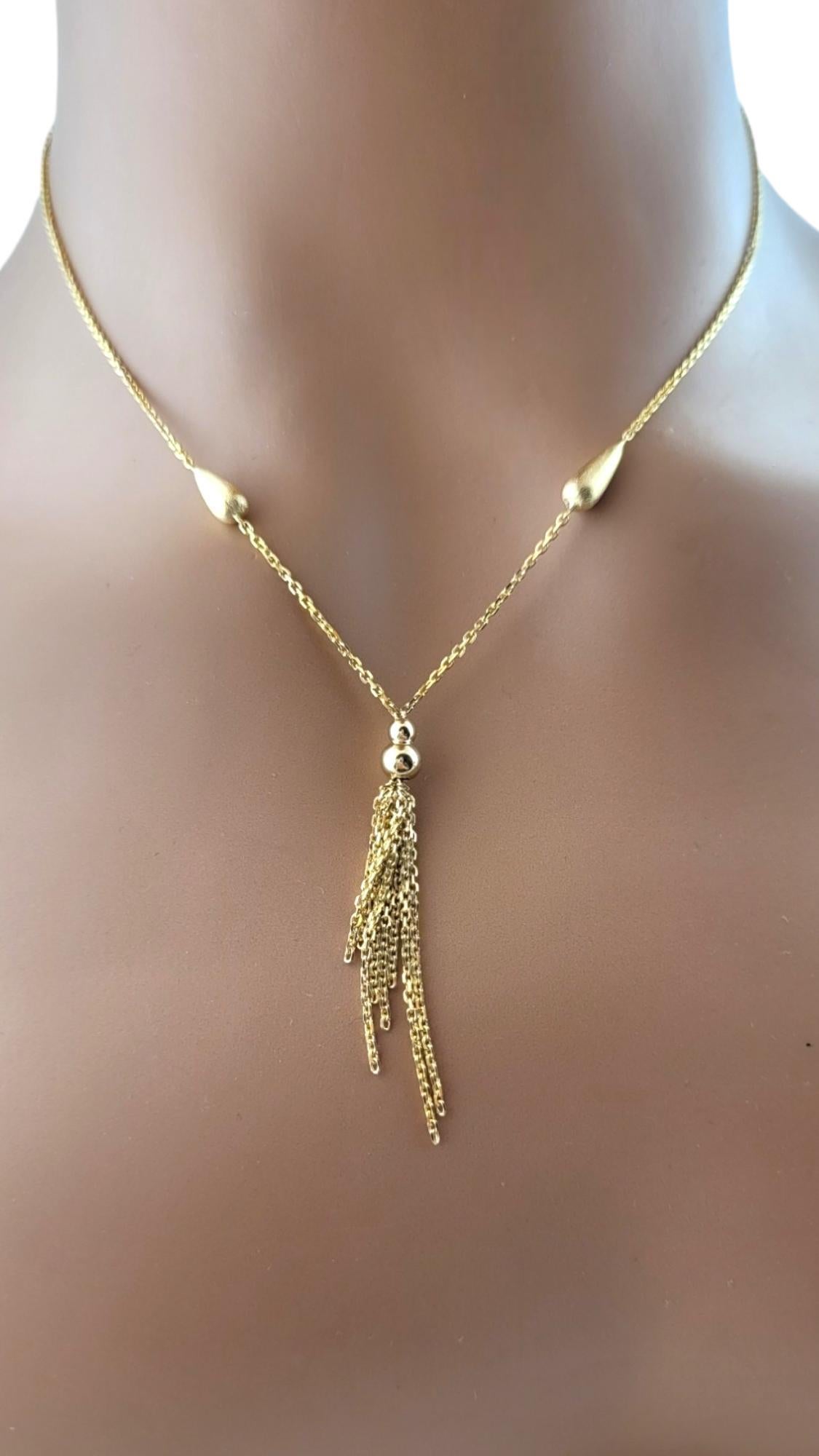 14K Yellow Gold Y Dangle Necklace #16787 For Sale 2