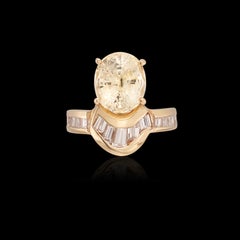 14k Gelbgold, Gelber Saphir & Diamant Ring