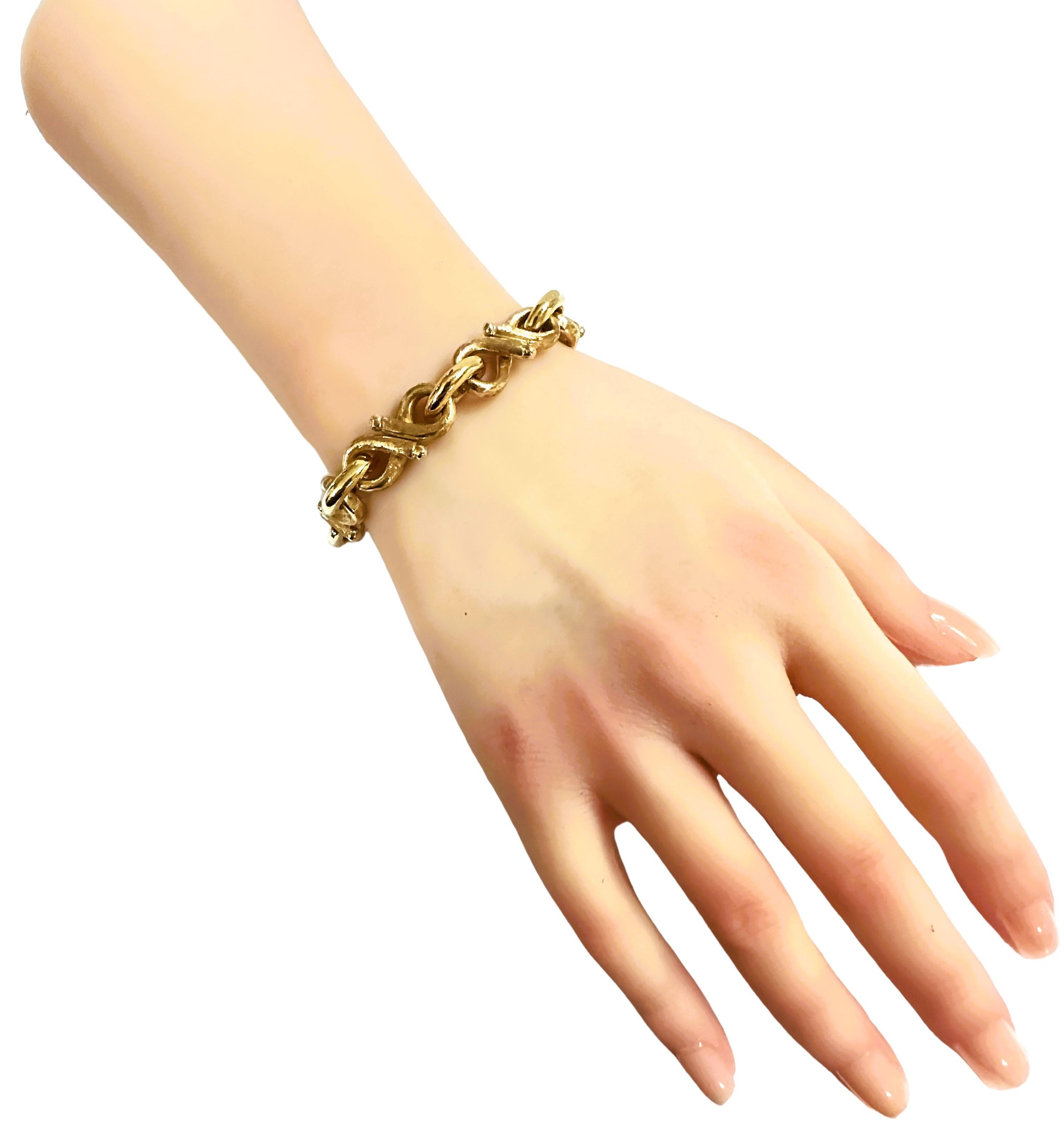 14k Yellow Gold Zelman & Friedman Fancy Link Bracelet 43.86 Grams 7.5 Inches 2