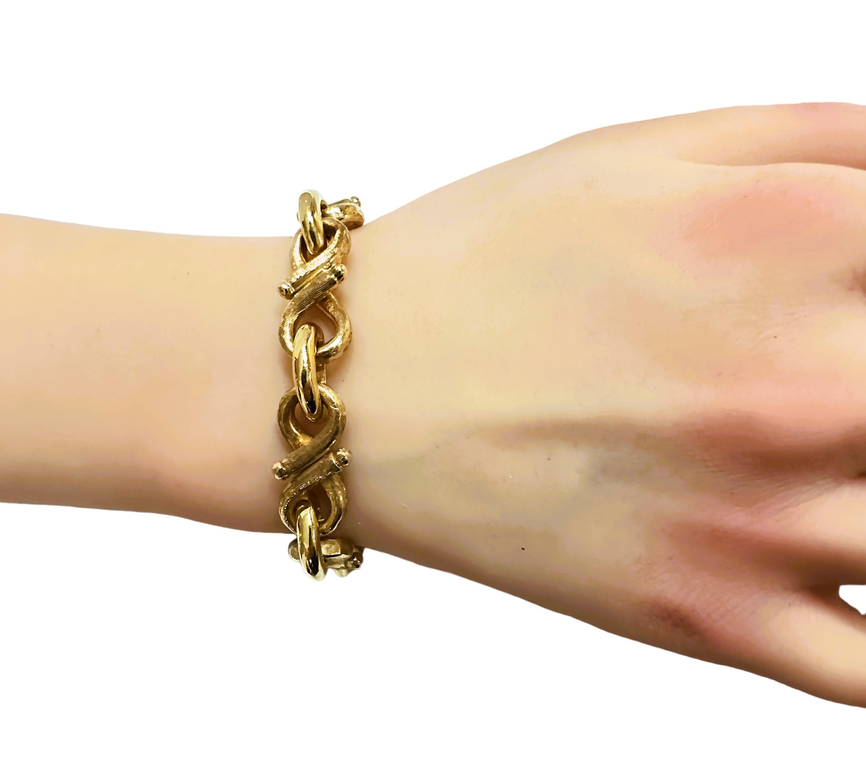 14k Yellow Gold Zelman & Friedman Fancy Link Bracelet 43.86 Grams 7.5 Inches 3