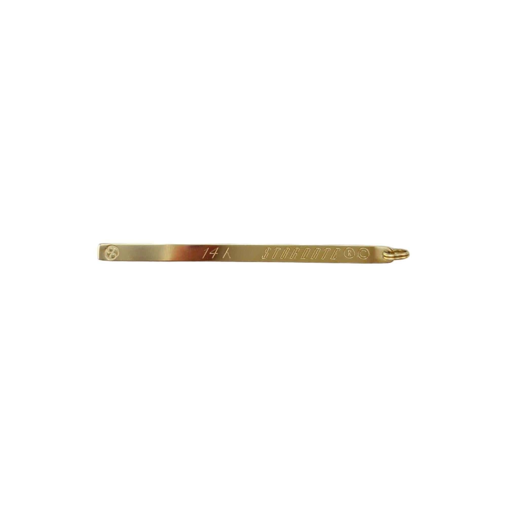 14K Gelbgold Zodiac Bar-Anhänger #17286 Damen