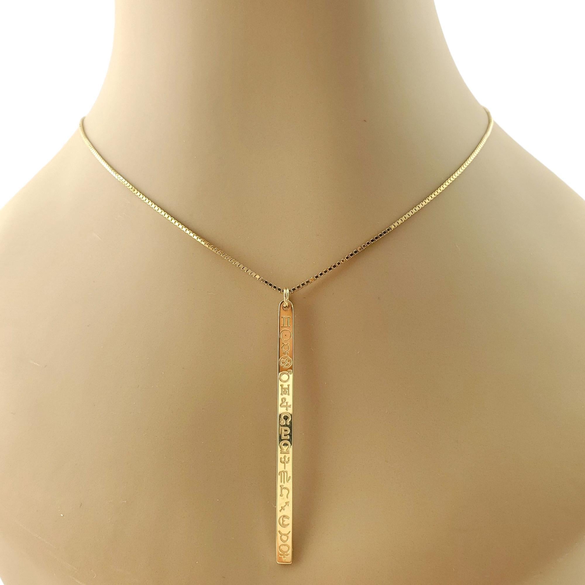 14K Gelbgold Zodiac Bar-Anhänger #17286 2