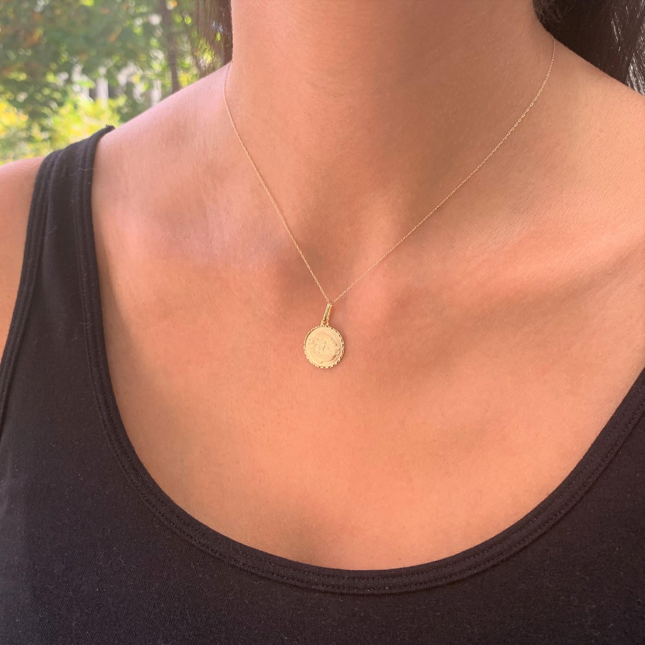 14k gold aries pendant