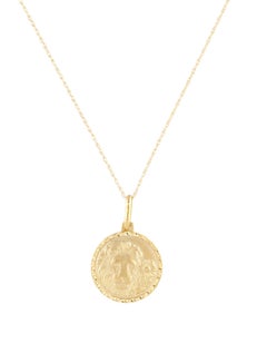 14k Yellow Gold Zodiac Pendant Necklace, Leo