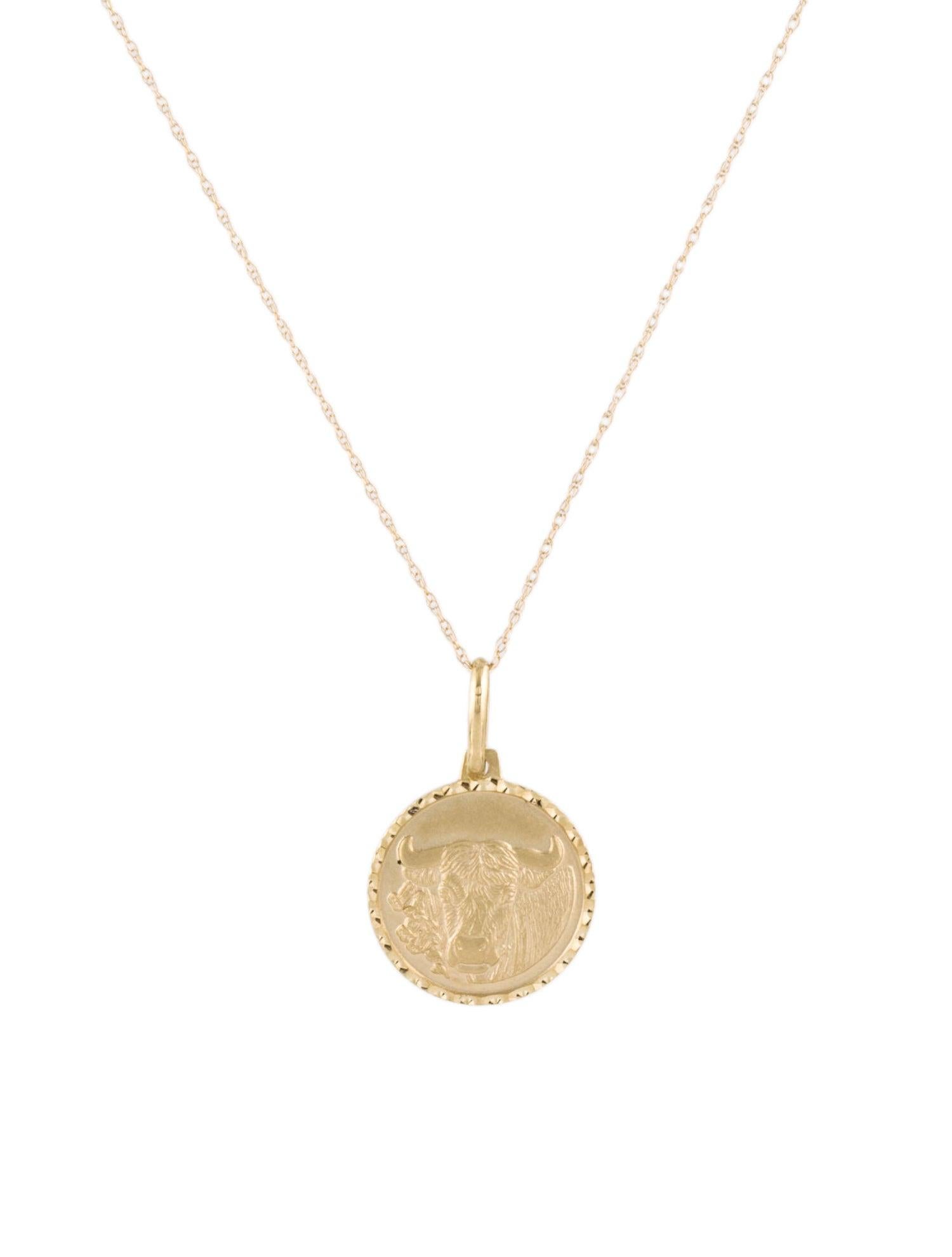 14k gold taurus necklace