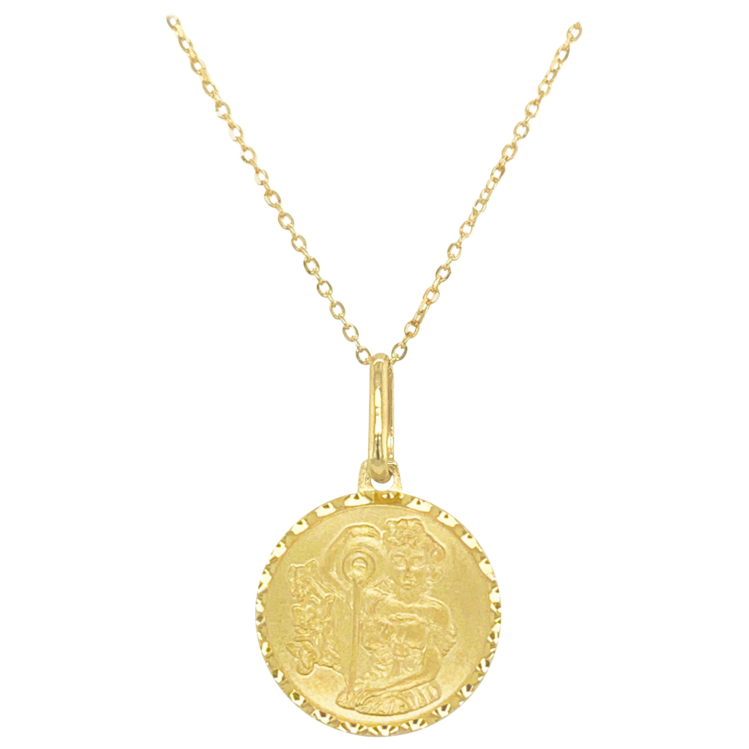 Collar Colgante Zodiaco de Oro Amarillo 14k, Acuario