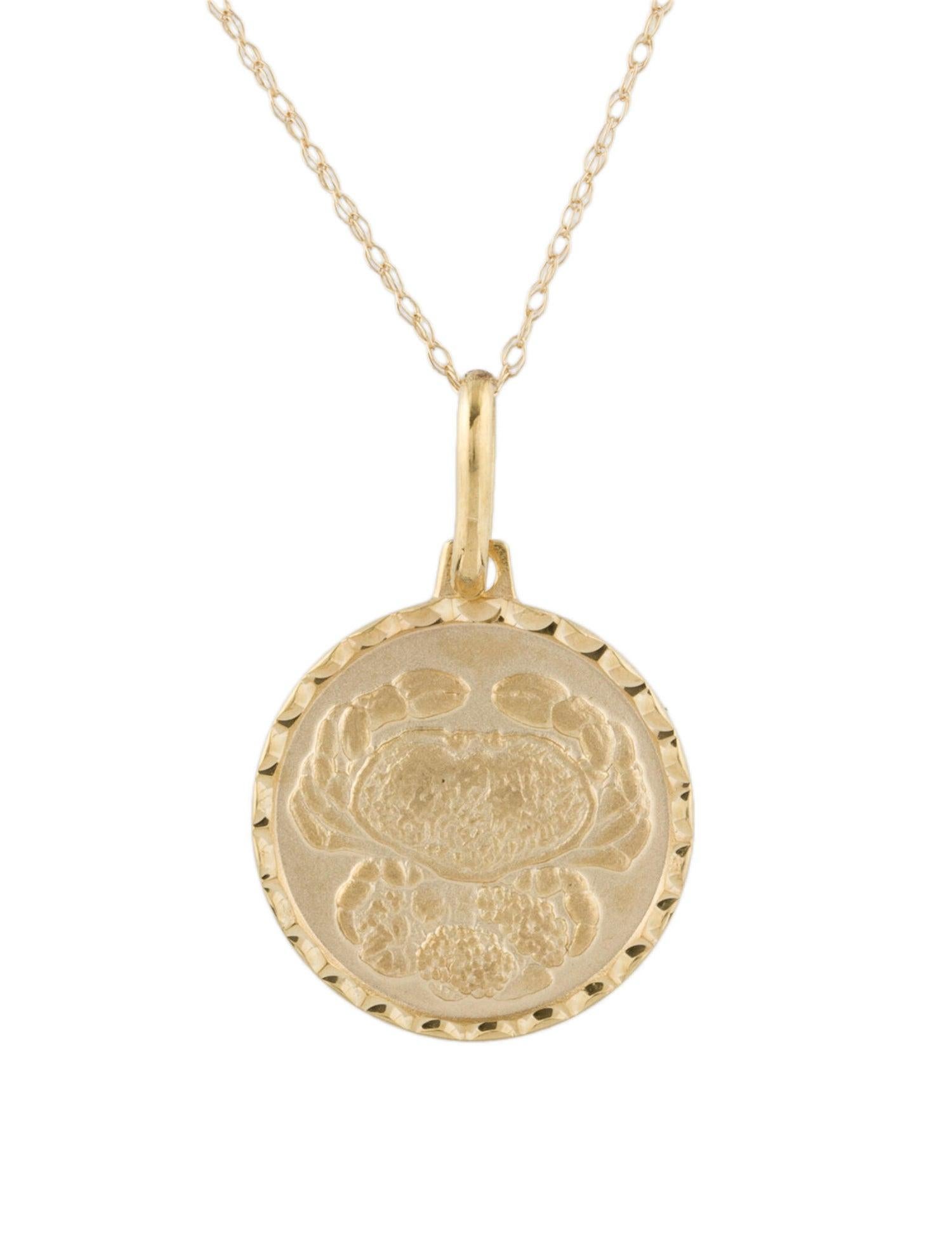 14k gold cancer zodiac necklace